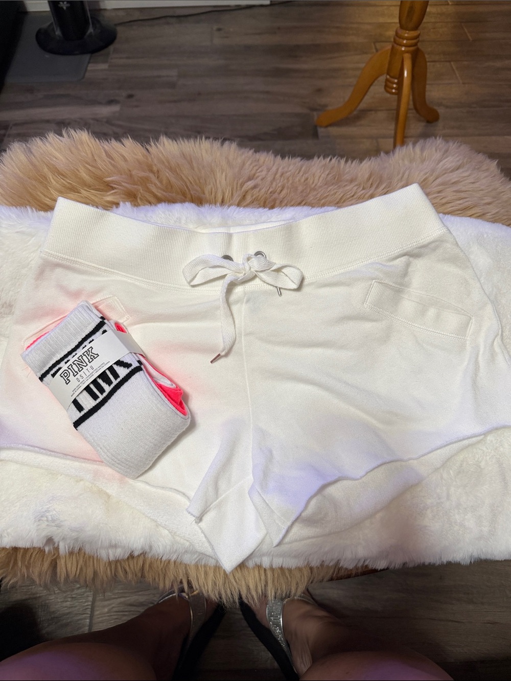 Victoria Secret White Shorts Medium and Two Pack of Socks